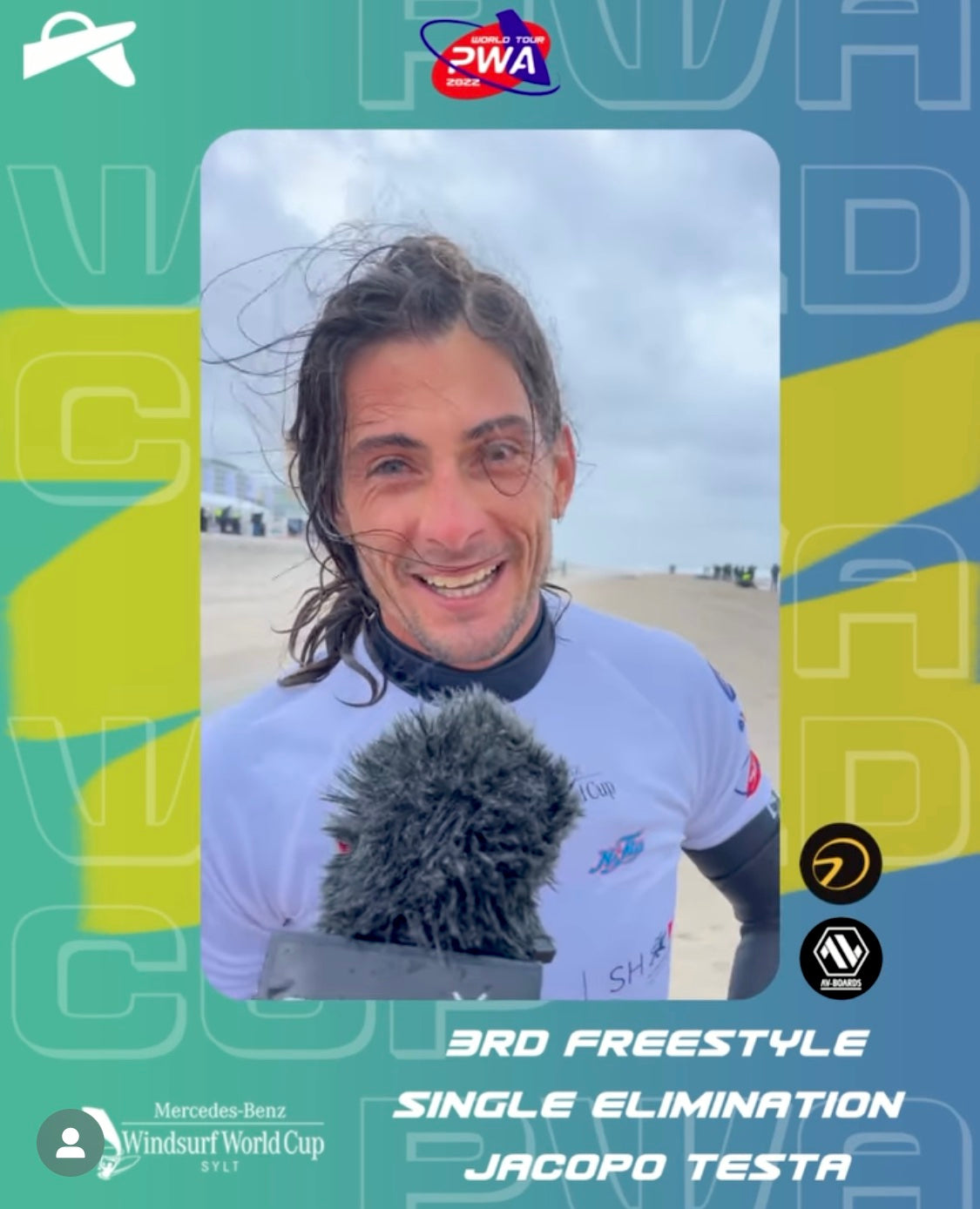 Jacopo Testa 3rd in the 2022 Sylt PWA Freestyle Single Elimination