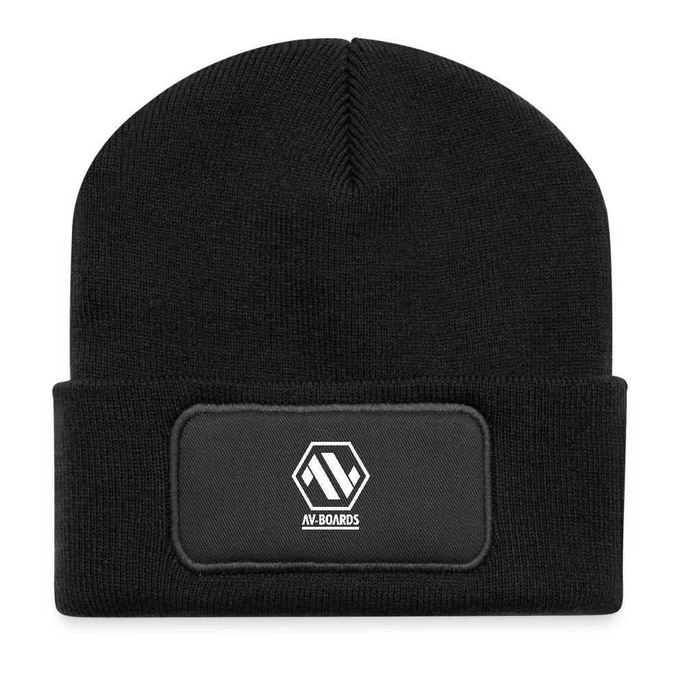 Recycled Patch Beanie - black
